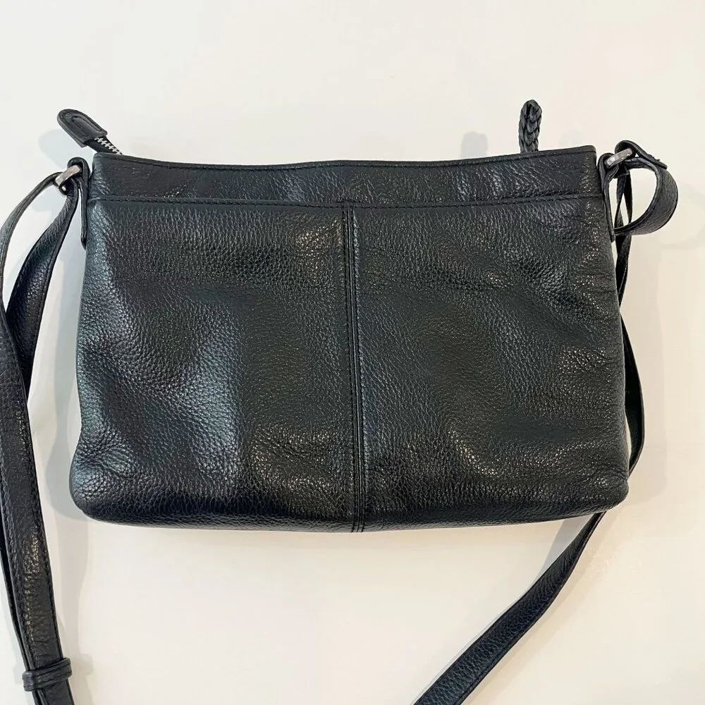 Brighton Barbados‎ City Organizer Purse Black Pebbled Leather Bag